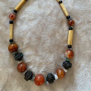 Unique Ivory and Jade Necklace